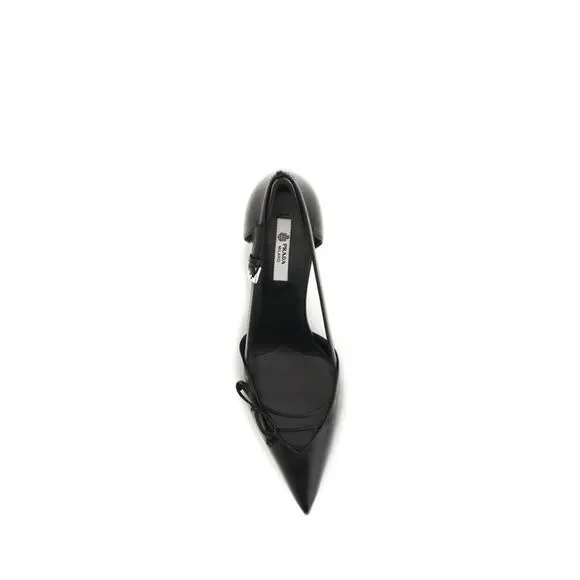Prada Women Side-Cut Leather Pumps - Picture 4 of 4